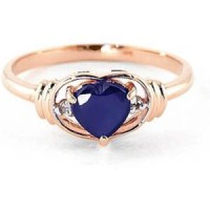 Sapphire & Diamond Edeline Heart Ring in 18ct Rose Gold