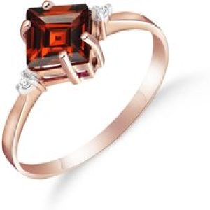 Garnet & Diamond Leona Symmetrical Ring in 18ct Rose Gold