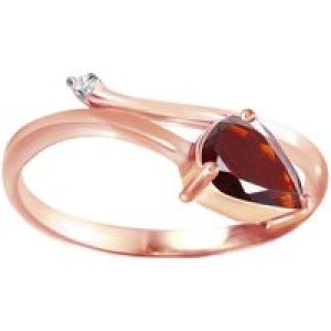 Garnet & Diamond Cecily Tail Ring in 18ct Rose Gold
