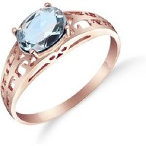Aquamarine Demetria Filigree Engagement Ring in 18ct Rose Gold