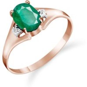 Emerald & Diamond Zoe Embellished Solitaire Ring in 18ct Rose Gold