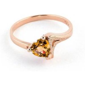 Citrine Signature Textured Heart Engagement Ring in 18ct Rose Gold