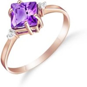 Amethyst & Diamond Leona Symmetrical Ring in 18ct Rose Gold