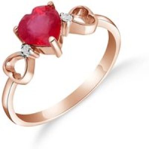 Ruby & Diamond Harmony Symmetrical Trinity Ring in 18ct Rose Gold