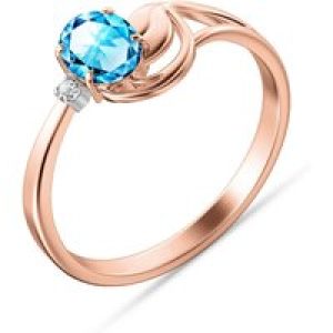 Blue Topaz & Diamond Carina Abstract Ring in 18ct Rose Gold