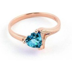 Blue Topaz Signature Textured Heart Ring in 18ct Rose Gold