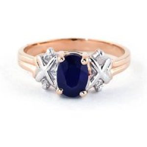 Sapphire & Diamond Philomena Criss Cross Ring in 18ct Rose Gold