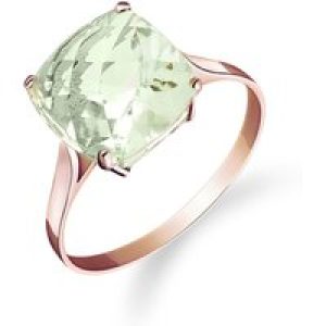 Green Amethyst Riley Rococo Minimalist Engagement Ring in 18ct Rose Gold
