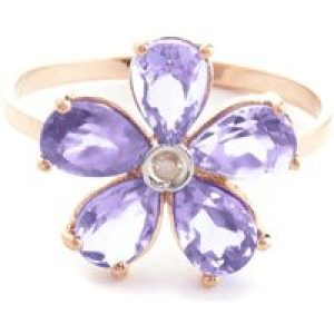 Tanzanite & Diamond Annabella Blooming Flower Ring in 18ct Rose Gold