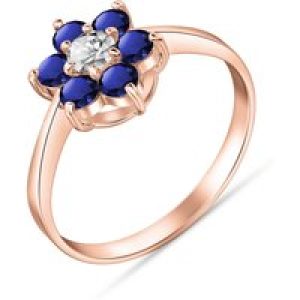 Sapphire & Diamond Sicily Flower Ring in 18ct Rose Gold