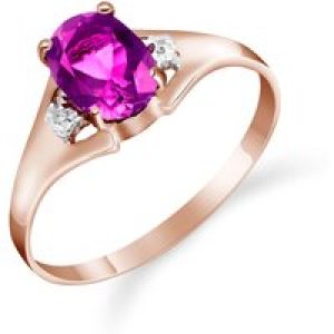 Pink Topaz & Diamond Zoe Embellished Solitaire Ring in 18ct Rose Gold