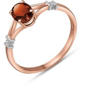 Garnet & Diamond Elegant Allure Ring in 18ct Rose Gold