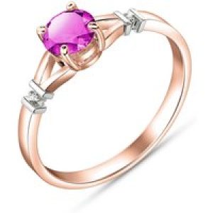 Pink Topaz & Diamond Calla Aspire Ring in 18ct Rose Gold