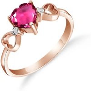 Pink Topaz & Diamond Harmony Symmetrical Trinity Ring in 18ct Rose Gold