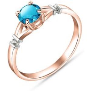 Blue Topaz & Diamond Calla Aspire Ring in 18ct Rose Gold
