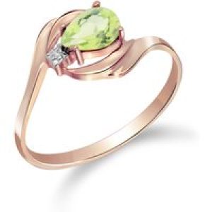 Peridot & Diamond Priya Flare Ring in 18ct Rose Gold