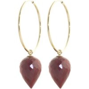 Ruby Salma Dimensional Hoop Drop Earrings in 9ct Gold