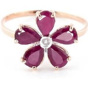 Ruby & Diamond Annabella Blooming Flower Ring in 18ct Rose Gold