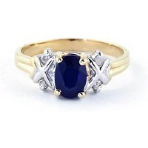 Sapphire & Diamond Philomena Criss Cross Ring in 18ct Gold