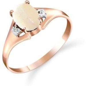 Opal & Diamond Zoe Embellished Solitaire Ring in 18ct Rose Gold