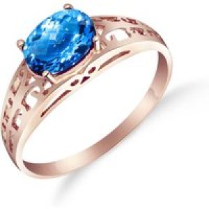 Blue Topaz Demetria Filigree Ring in 18ct Rose Gold