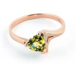 Peridot Signature Textured Heart Ring in 18ct Rose Gold
