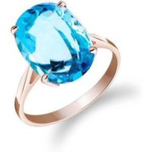 Blue Topaz Lucia Signature Ring in 18ct Rose Gold