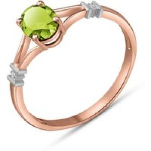 Peridot & Diamond Elegant Allure Ring in 18ct Rose Gold