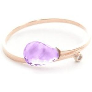 Amethyst & Diamond Christabel Drop Ring in 18ct Rose Gold