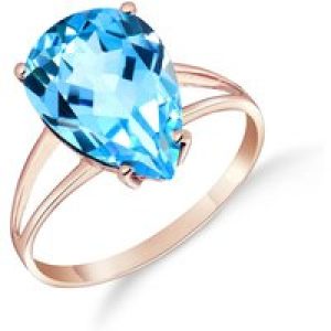 Blue Topaz Audrey Classic Signature Ring in 18ct Rose Gold