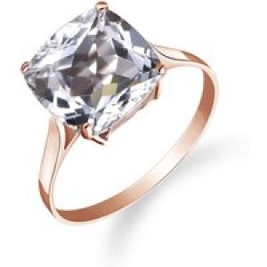 White Topaz Riley Rococo Minimalist Engagement Ring in 18ct Rose Gold