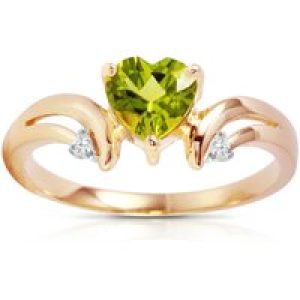 Peridot & Diamond Harmony Symmetrical Trinity Ring in 18ct Rose Gold