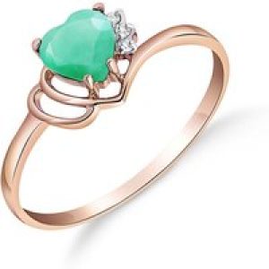 Emerald & Diamond Brietta Layered Heart Ring in 18ct Rose Gold