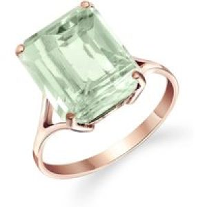 Green Amethyst Ebony Auroral Signature Ring in 18ct Rose Gold