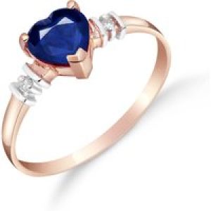 Sapphire & Diamond Adelia Classic Heart Ring in 18ct Rose Gold
