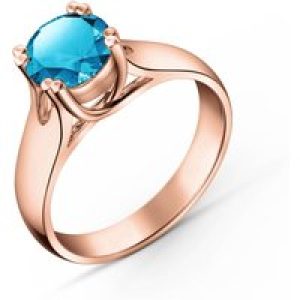 Blue Topaz Annika Solitaire Ring in 18ct Rose Gold