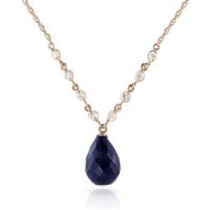 Sapphire & Diamond Alice Dimensional Drop Pendant Necklace in 9ct Rose Gold