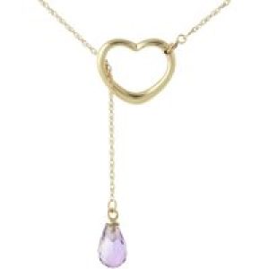 Amethyst Marissa Heart Droplet Pendant Necklace in 9ct Gold
