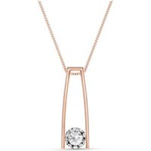 Diamond Catania Vertical Pendant Necklace in 9ct Rose Gold