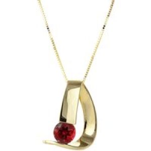 Garnet Nina Asymmetric Pendant Necklace in 9ct Gold