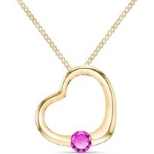 Pink Topaz Colette Heart Pendant Necklace in 9ct Gold
