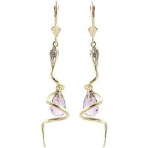 Amethyst & Diamond Priscilla Serpent Drop Earrings in 9ct Gold