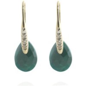 Green Sapphire & Diamond Ancona Classic Drop Earrings in 9ct Gold