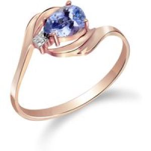 Tanzanite & Diamond Priya Flare Ring in 18ct Rose Gold