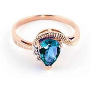 Blue Topaz & Diamond Katrina Belle Abstract Ring in 18ct Rose Gold