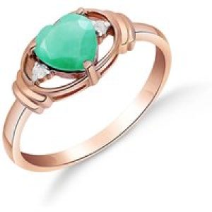 Emerald & Diamond Edeline Heart Ring in 18ct Rose Gold