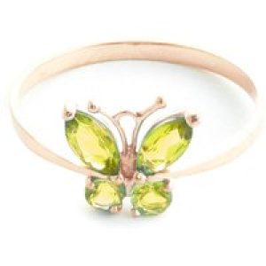 Peridot Mariah Butterfly Ring in 18ct Rose Gold