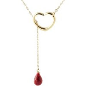 Ruby Marissa Heart Droplet Pendant Necklace in 9ct Gold