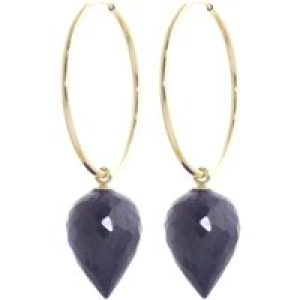 Sapphire Salma Dimensional Hoop Drop Earrings in 9ct Gold