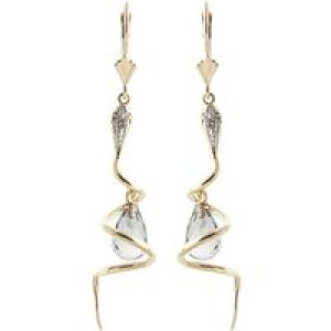 Green Amethyst & Diamond Priscilla Serpent Drop Earrings in 9ct Gold